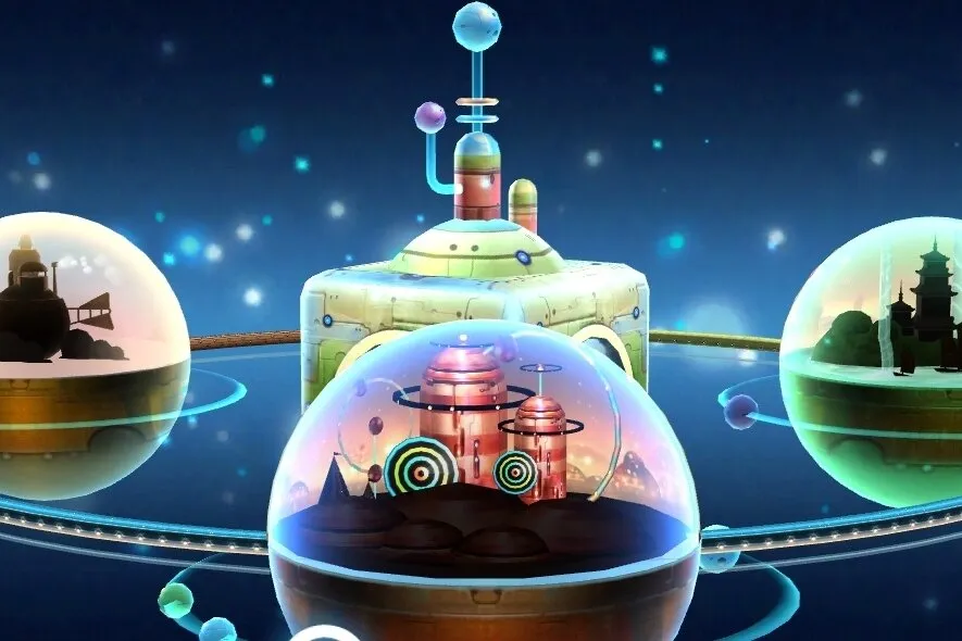 A level hub inside a glass dome