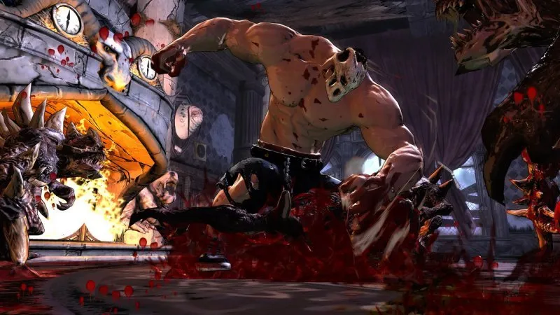 Rick fighting a hulking enemy