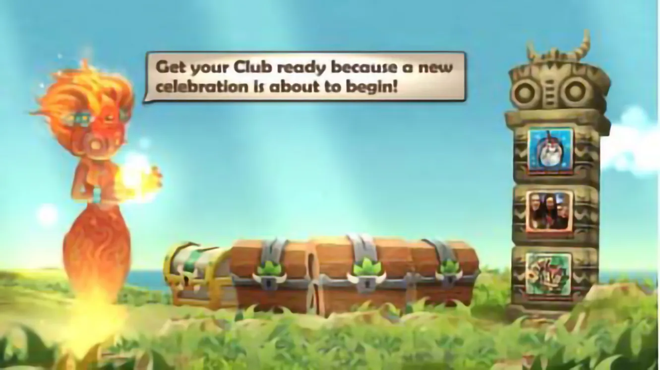 TriPeaks Clubs perk celebration screen